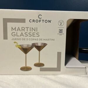 Crofton Gold Martini Glasses Set